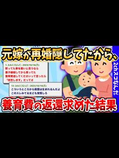 [x]【2chスレまとめ】元嫁が再婚して養子縁組してたの隠してたから、その期間の養育費の返還求めたら - YouTube