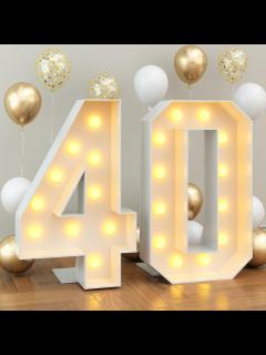[x]Amazon.com : 4ft Light up Numbers 40 Mosaic Numbers Marquee Frame with ...