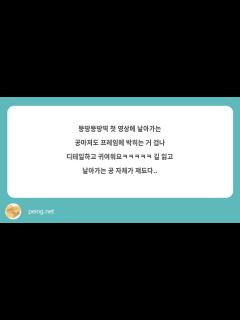 [x]뚱땅뚱땅띡 첫 영상에 날아가는 공마저도 프레임에 박히는 거 겁나 ...